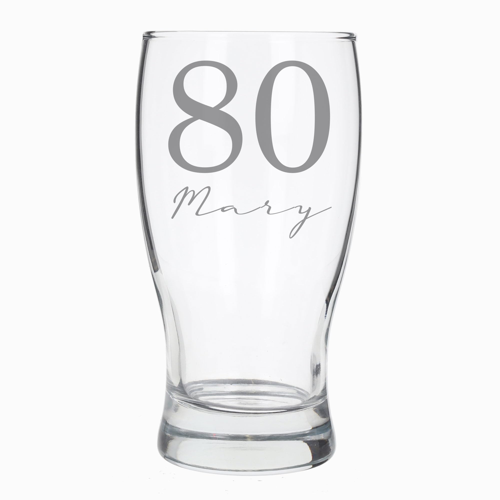 Personalised 80th Birthday Pint Glass with Name